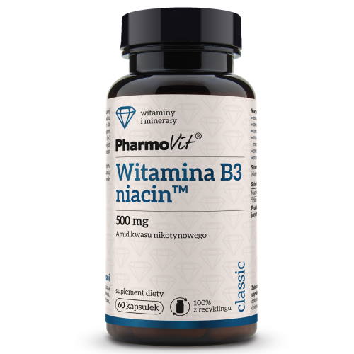 Witamina B3 - niacyna 500 mg 60 kaps