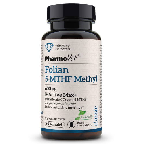 Folian 5-MTHF Methyl 600 µg - kwas foliowy 60 kaps
