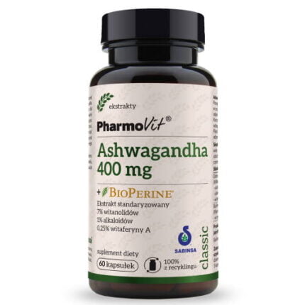 Ashwagandha + BioPerine® ekstrakt standaryzowany 60 kaps