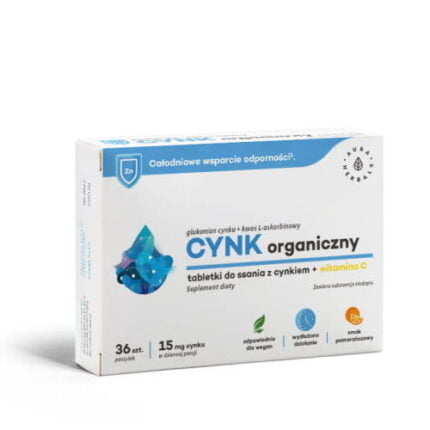 Cynk organiczny (15mg) + witamina C - pastylki do ssania 36 szt.