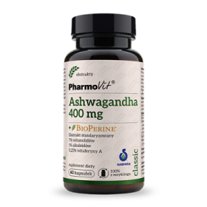 Ashwagandha + BioPerine® ekstrakt standaryzowany 60 kaps