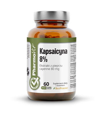 Kapsaicyna 8% Ekstrakt z pieprzu cayenne 80 mg 60kaps