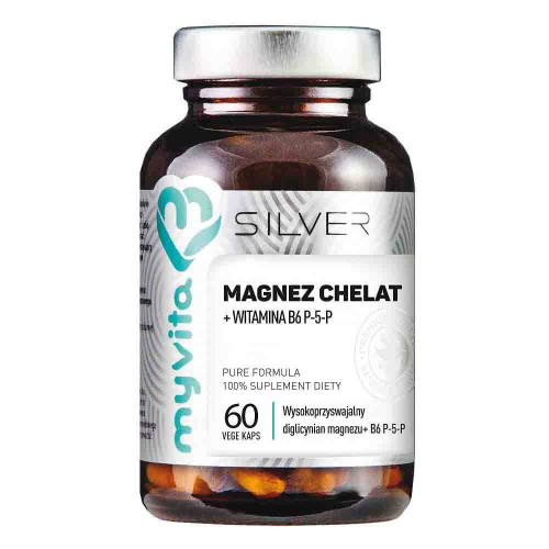 Magnez chelat + witamina B6 P-5-P 60 kaps