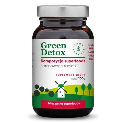 Green Detox, kompozycja superfoods 72 tabletki