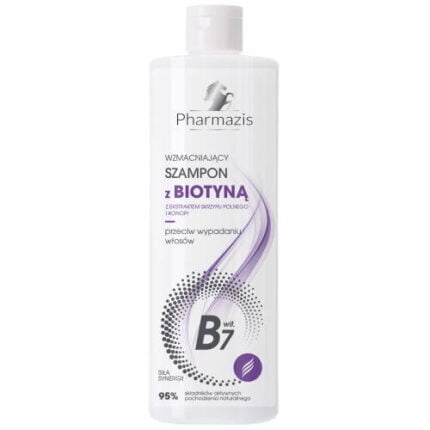 Pharmazis Wzmacniający szampon do włosów z biotyną z ekstraktem skrzypu polnego i konopi